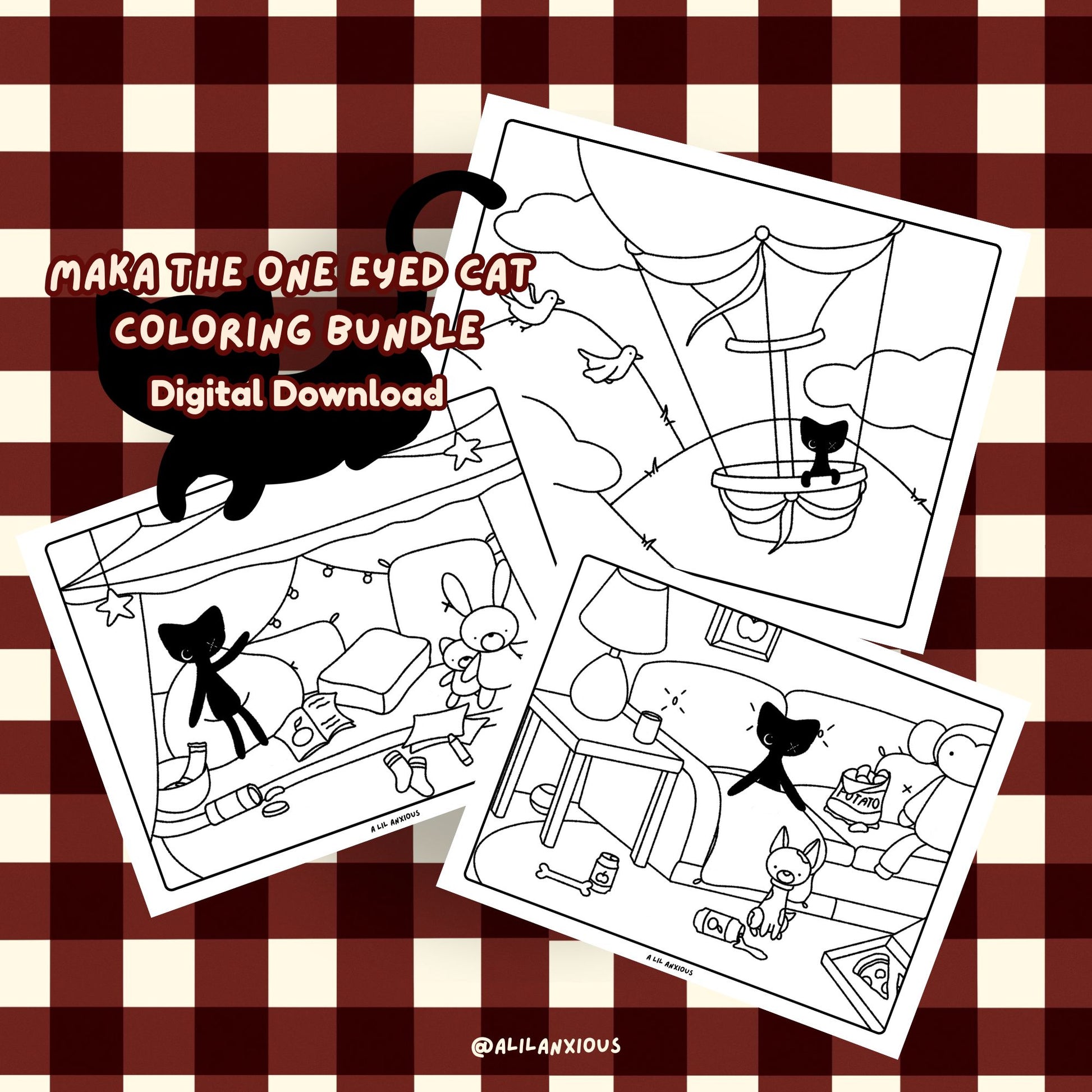 Maka The One Eyed Cat Let's Have Fun - Coloring Bundle