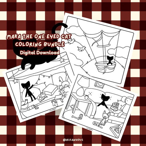 Maka The One Eyed Cat Let's Have Fun - Coloring Bundle